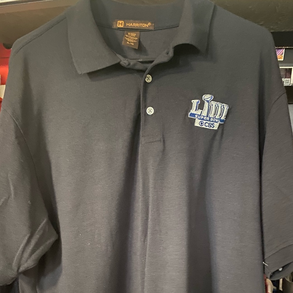 Harriton Super Bowll LIII polo shirt
Sz XL